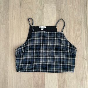 American Eagle Plaid Halter Crop Top